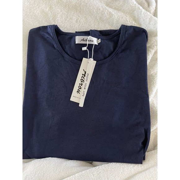 Pajama Men's 2 Piece PJ Set Navy Long Sleeved Top, Plaid Navy Pants, Small - Picture 9 of 10